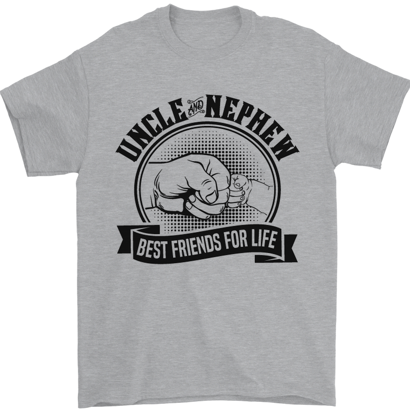 Uncle & Nephew Best Friends Uncle's Day Mens T-Shirt Cotton Gildan Sports Grey