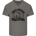 Uncle & Nephew Best Friends Uncle's Day Mens V-Neck Cotton T-Shirt Charcoal