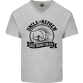 Uncle & Nephew Best Friends Uncle's Day Mens V-Neck Cotton T-Shirt Sports Grey