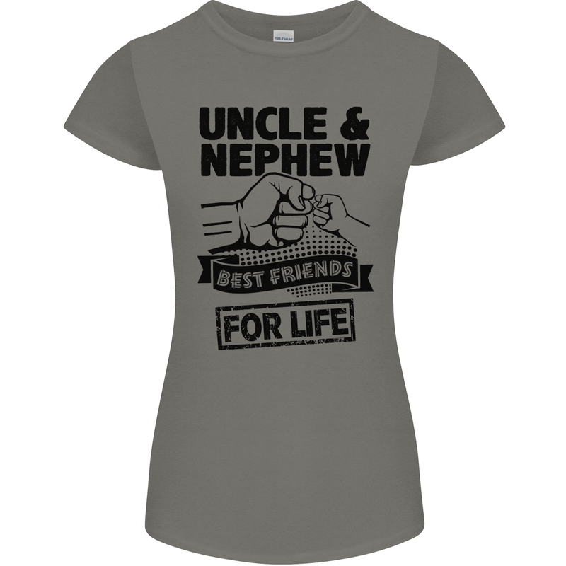 Uncle & Nephew Best Friends Uncle's Day Womens Petite Cut T-Shirt Charcoal