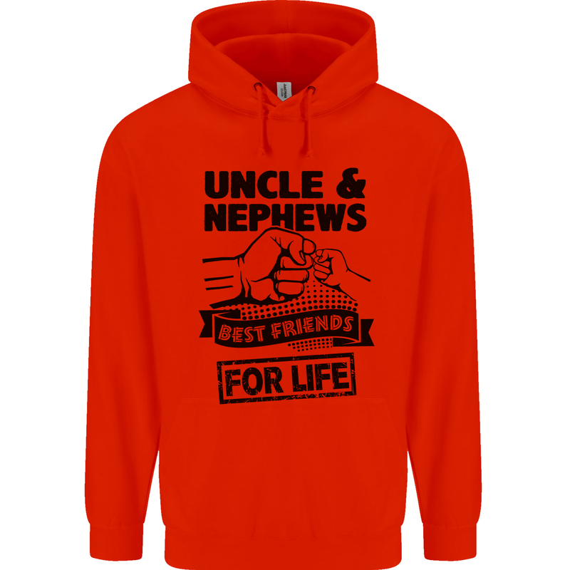 Uncle & Nephews Best Friends Day Funny Childrens Kids Hoodie Bright Red