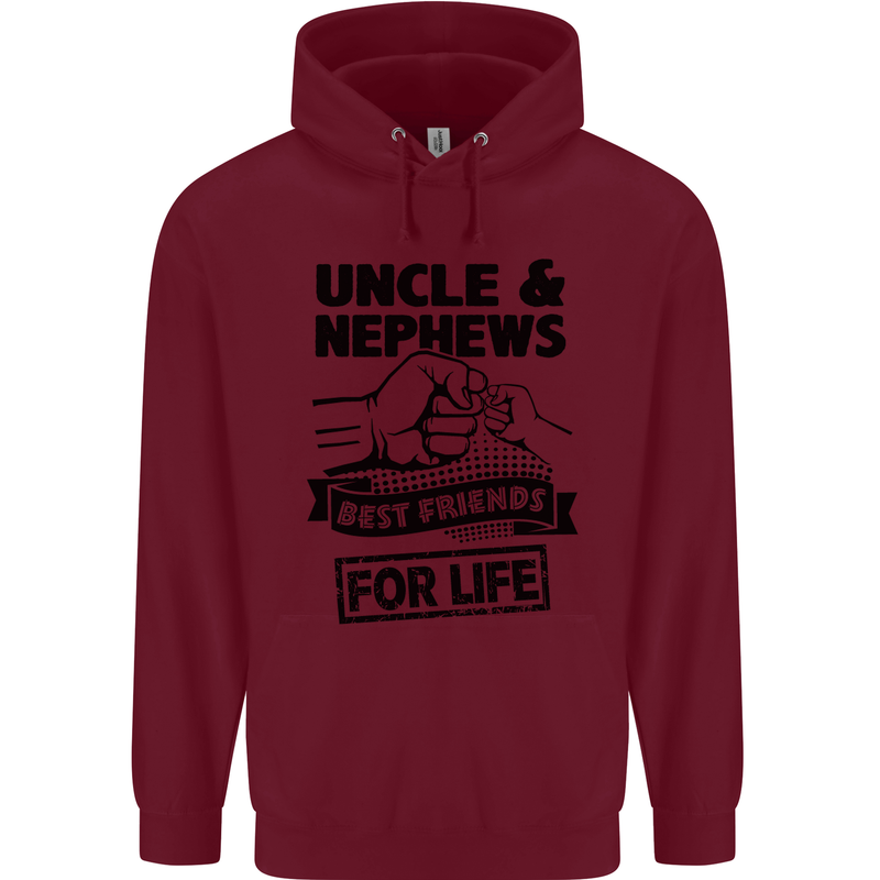 Uncle & Nephews Best Friends Day Funny Childrens Kids Hoodie Maroon