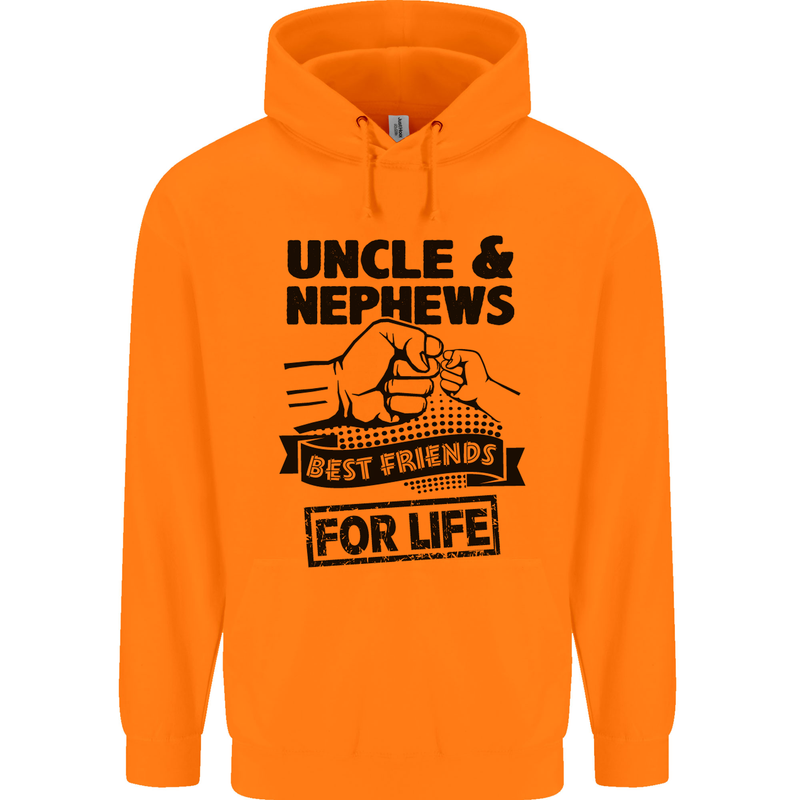 Uncle & Nephews Best Friends Day Funny Childrens Kids Hoodie Orange