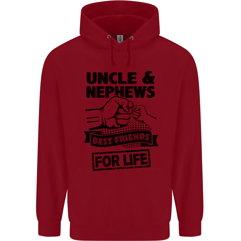Uncle & Nephews Best Friends Day Funny Childrens Kids Hoodie Red