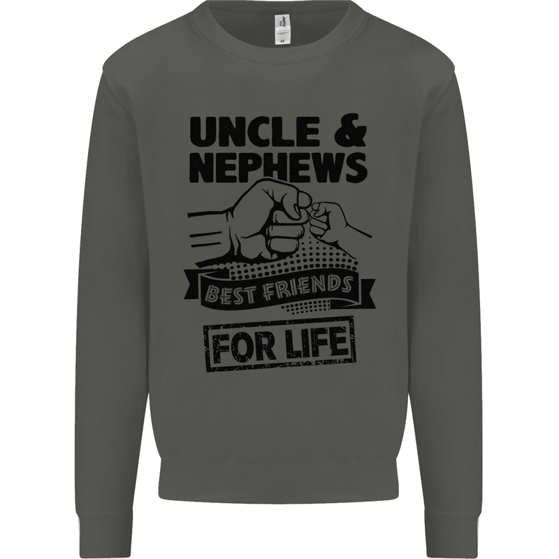 Uncle & Nephews Best Friends Day Funny Kids Sweatshirt Jumper Storm Grey
