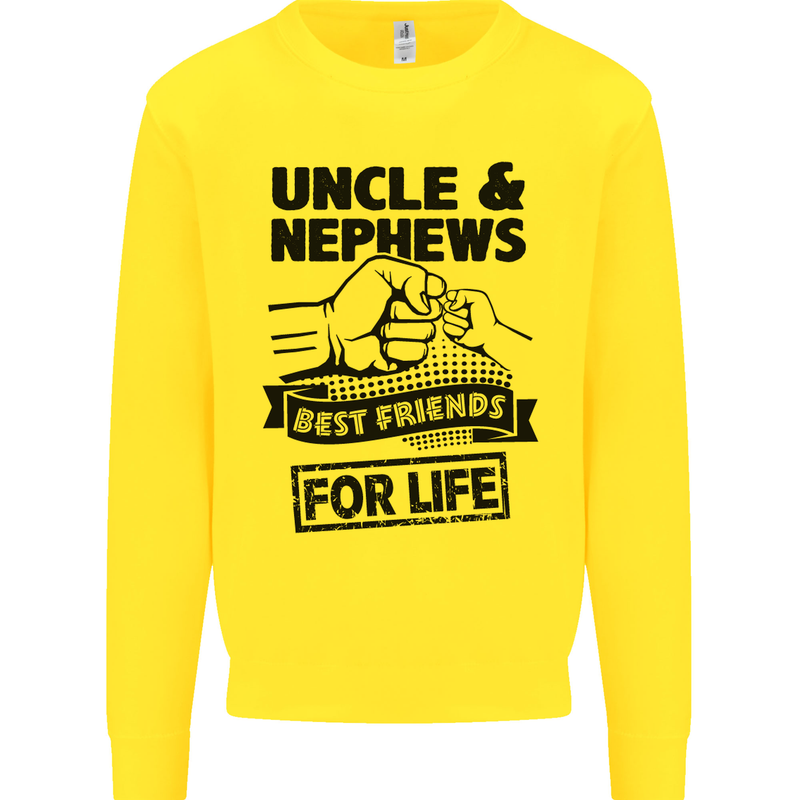 Uncle & Nephews Best Friends Day Funny Kids Sweatshirt Jumper Yellow
