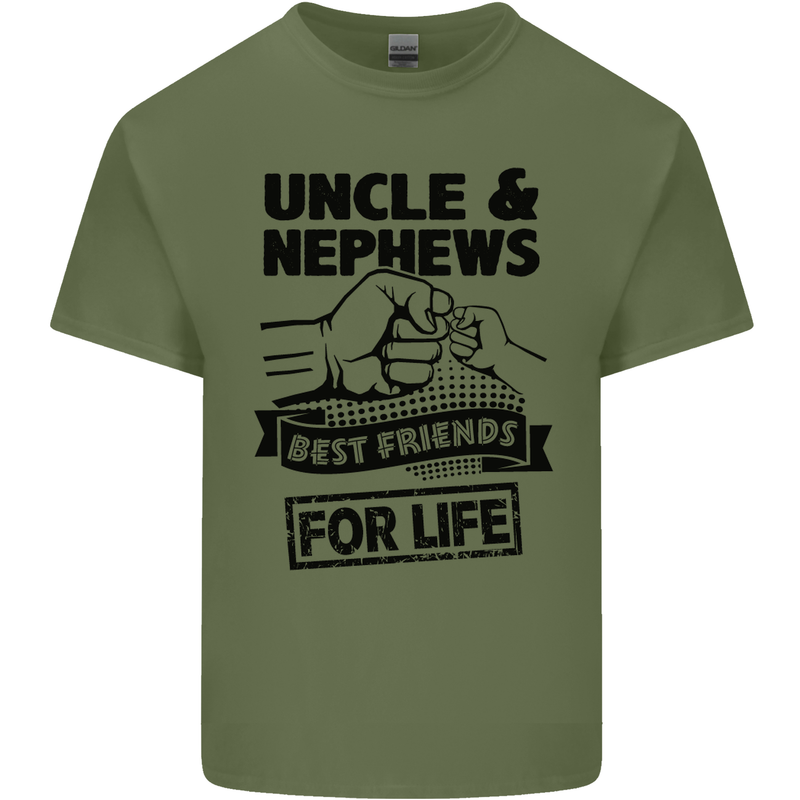 Uncle & Nephews Best Friends Day Funny Mens Cotton T-Shirt Tee Top Military Green