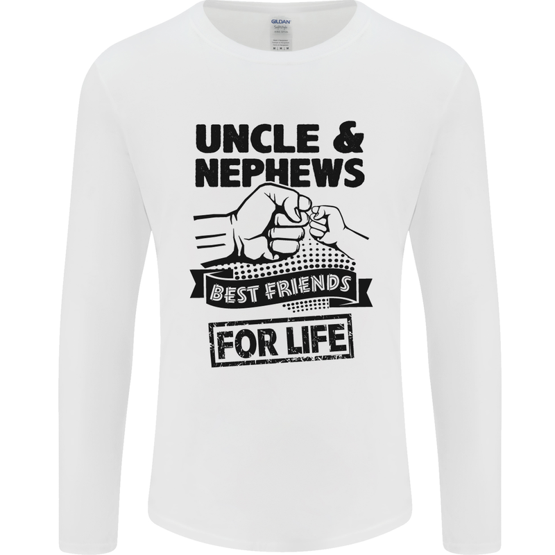 Uncle & Nephews Best Friends Day Funny Mens Long Sleeve T-Shirt White