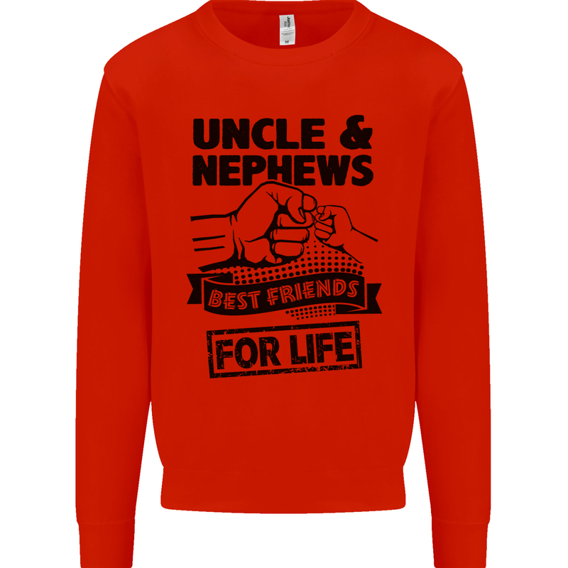 Uncle & Nephews Best Friends Day Funny Mens Sweatshirt Jumper Bright Red