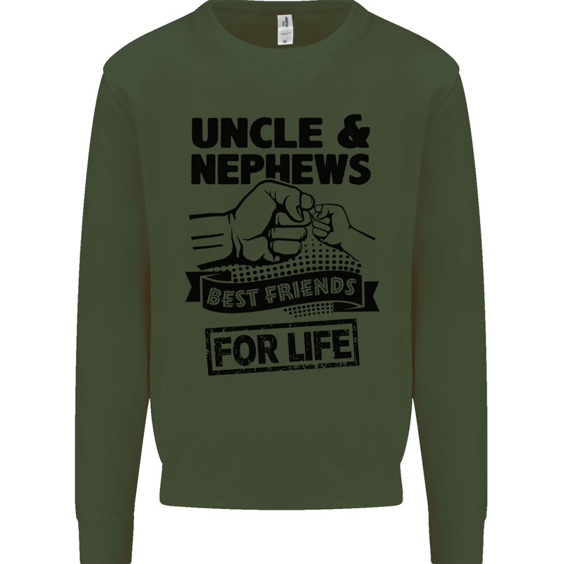 Uncle & Nephews Best Friends Day Funny Mens Sweatshirt Jumper Forest Green