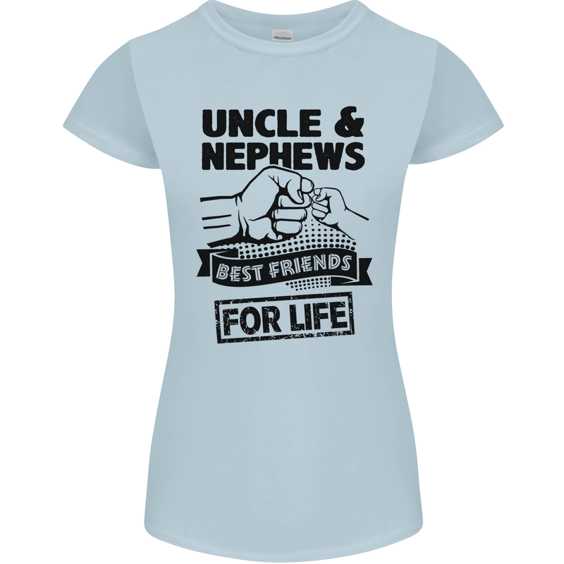 Uncle & Nephews Best Friends Day Funny Womens Petite Cut T-Shirt Light Blue