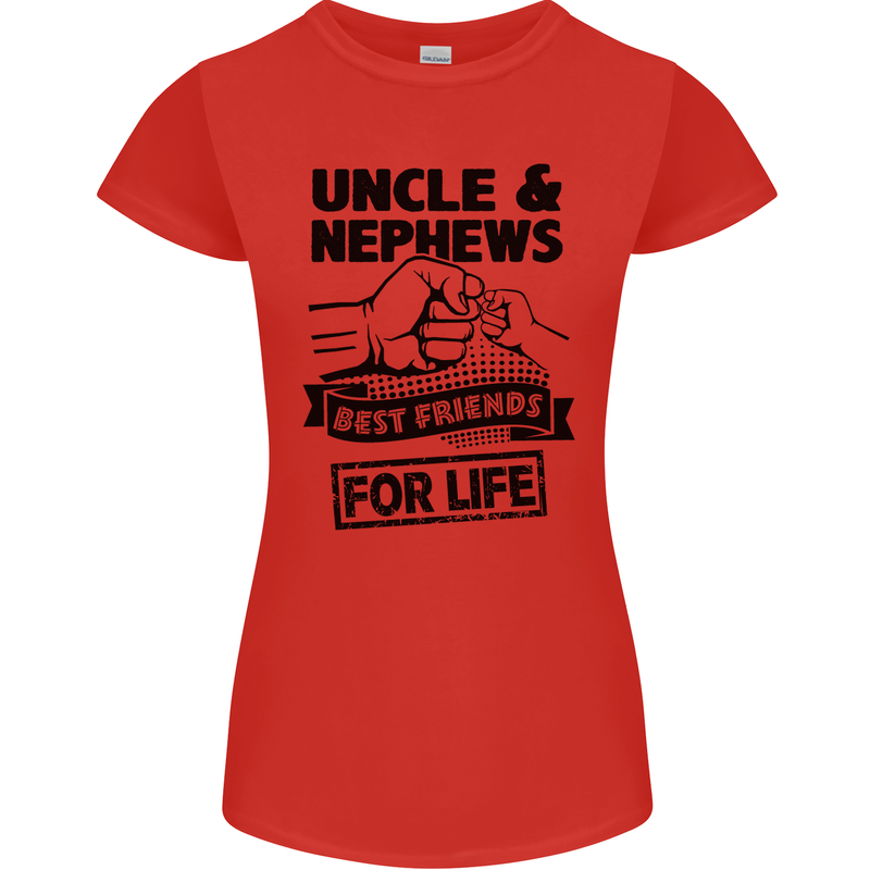 Uncle & Nephews Best Friends Day Funny Womens Petite Cut T-Shirt Red