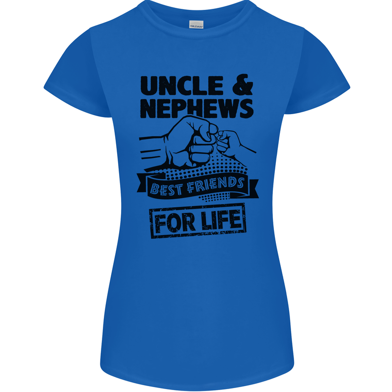 Uncle & Nephews Best Friends Day Funny Womens Petite Cut T-Shirt Royal Blue
