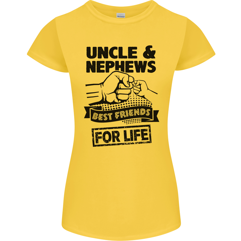Uncle & Nephews Best Friends Day Funny Womens Petite Cut T-Shirt Yellow