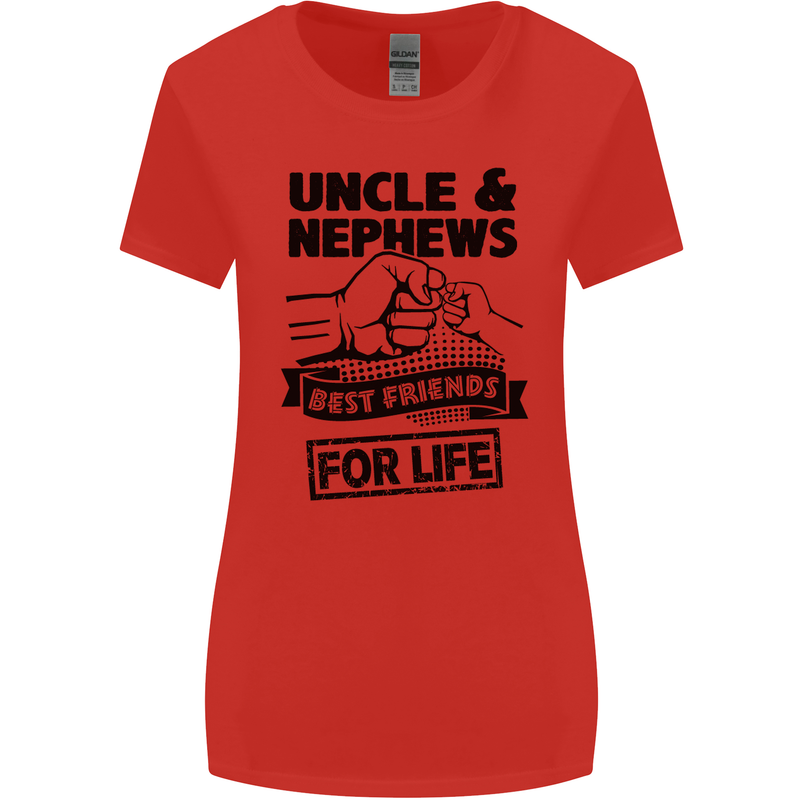 Uncle & Nephews Best Friends Day Funny Womens Wider Cut T-Shirt Red