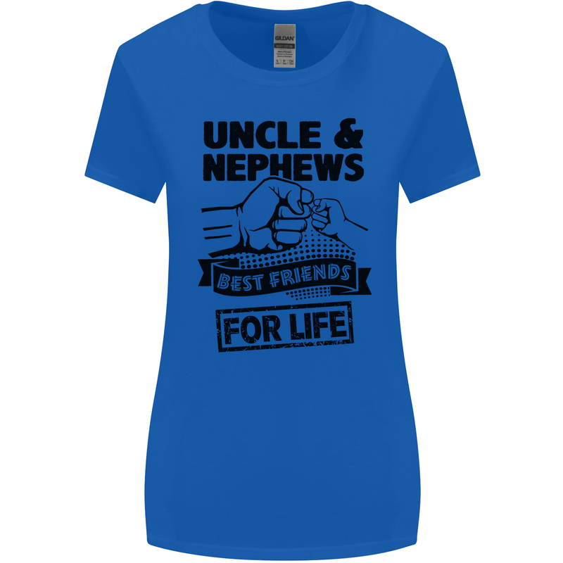 Uncle & Nephews Best Friends Day Funny Womens Wider Cut T-Shirt Royal Blue