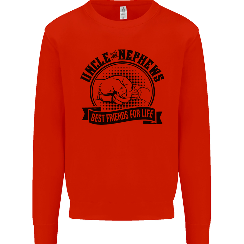 Uncle & Nephews Best Friends Uncle's Day Mens Sweatshirt Jumper Bright Red