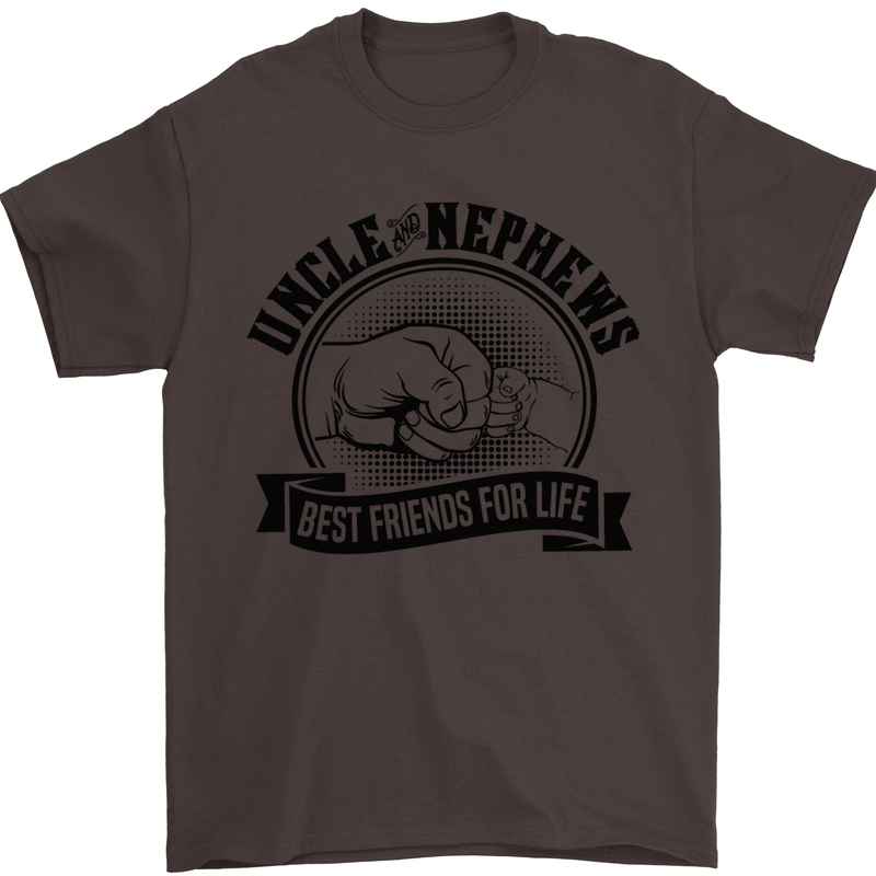 Uncle & Nephews Best Friends Uncle's Day Mens T-Shirt Cotton Gildan Dark Chocolate