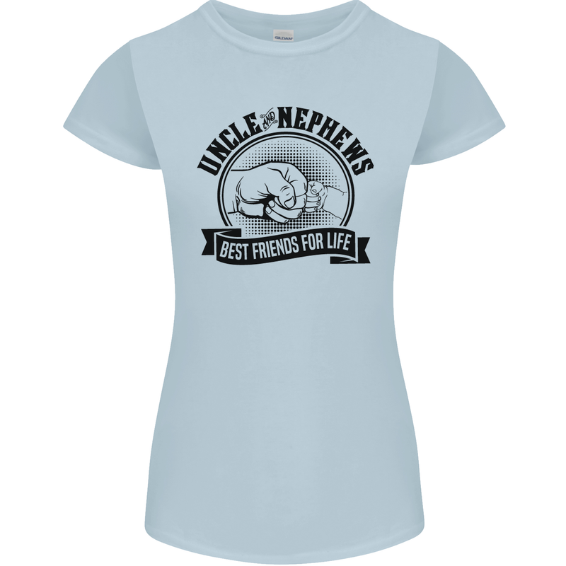 Uncle & Nephews Best Friends Uncle's Day Womens Petite Cut T-Shirt Light Blue