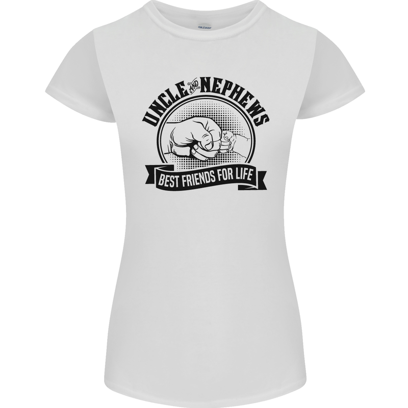 Uncle & Nephews Best Friends Uncle's Day Womens Petite Cut T-Shirt White