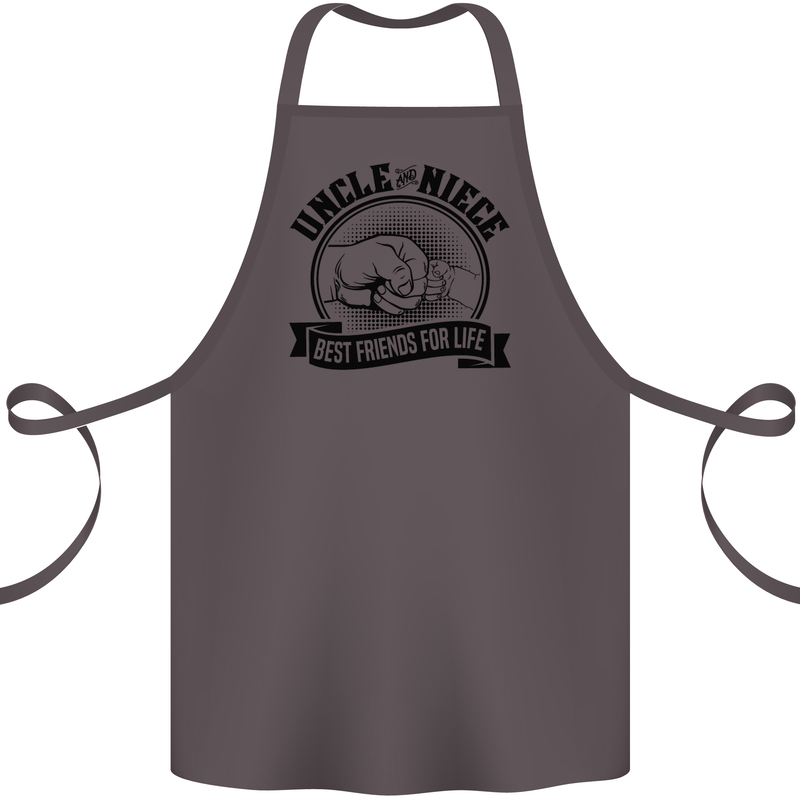 Uncle & Niece Best Friends Uncle's Day Cotton Apron 100% Organic Dark Grey