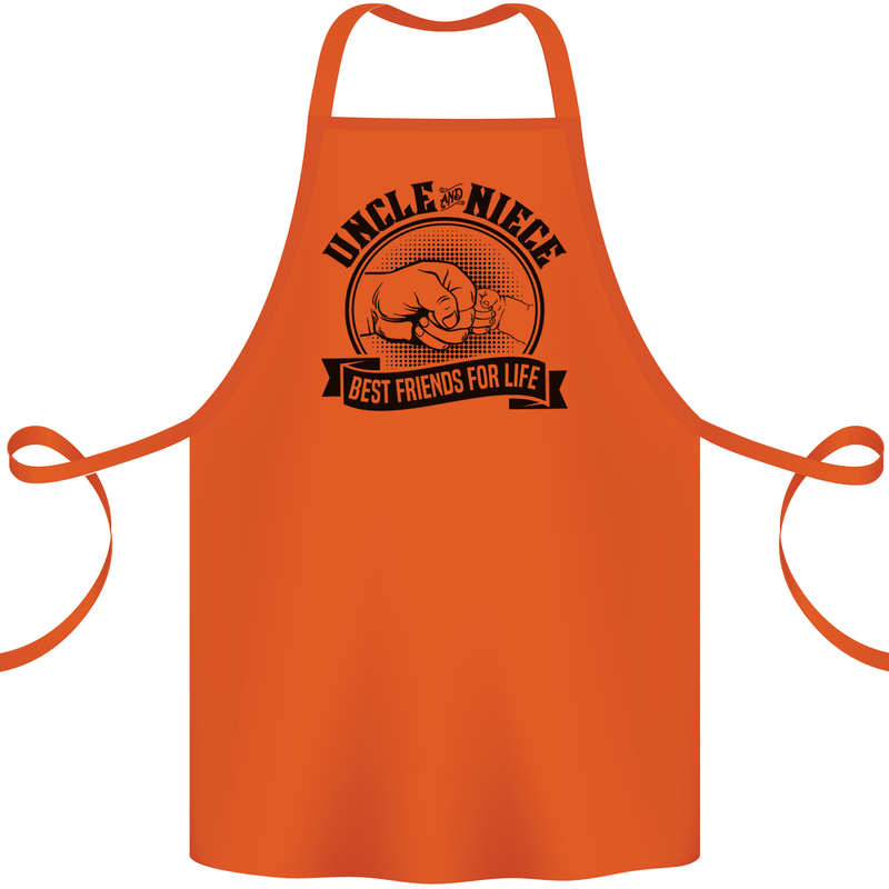 Uncle & Niece Best Friends Uncle's Day Cotton Apron 100% Organic Orange