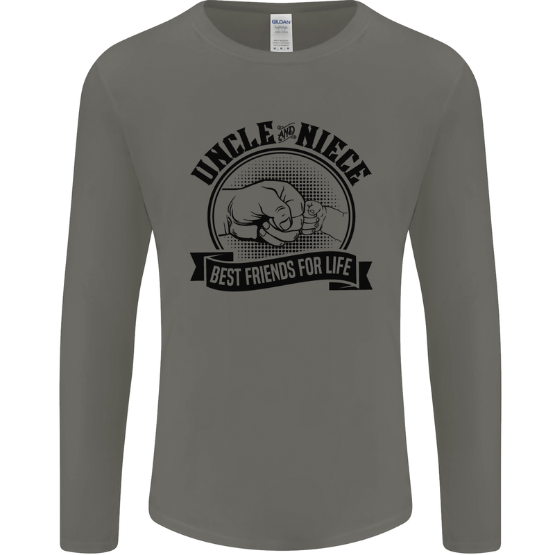 Uncle & Niece Best Friends Uncle's Day Mens Long Sleeve T-Shirt Charcoal
