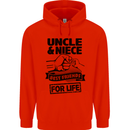 Uncle & Niece Friends for Life Funny Day Childrens Kids Hoodie Bright Red