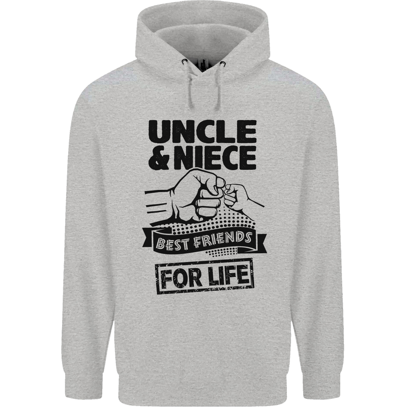 Uncle & Niece Friends for Life Funny Day Childrens Kids Hoodie Sports Grey