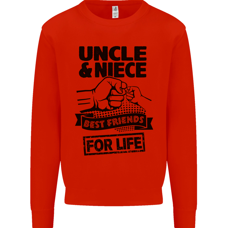 Uncle & Niece Friends for Life Funny Day Mens Sweatshirt Jumper Bright Red