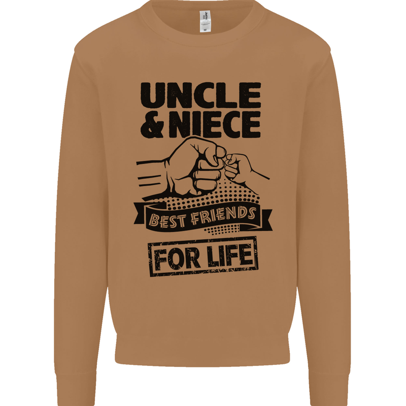 Uncle & Niece Friends for Life Funny Day Mens Sweatshirt Jumper Caramel Latte