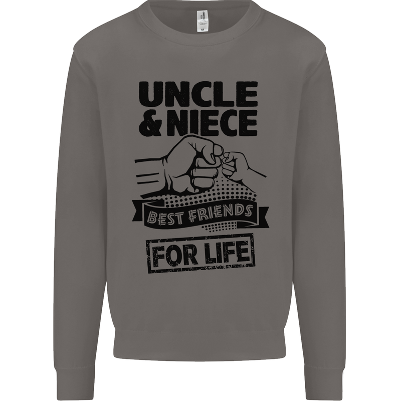 Uncle & Niece Friends for Life Funny Day Mens Sweatshirt Jumper Charcoal