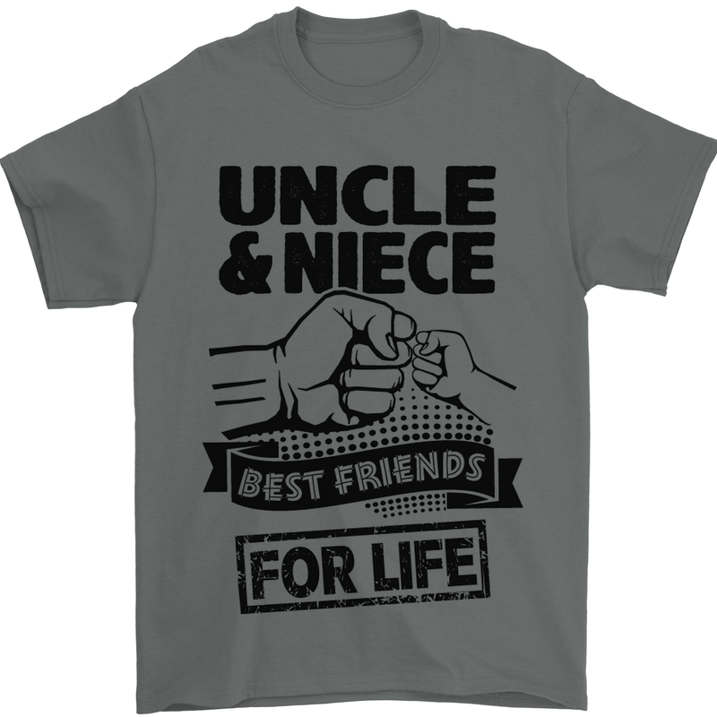 Uncle & Niece Friends for Life Funny Day Mens T-Shirt Cotton Gildan Charcoal