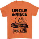 Uncle & Niece Friends for Life Funny Day Mens T-Shirt Cotton Gildan Orange