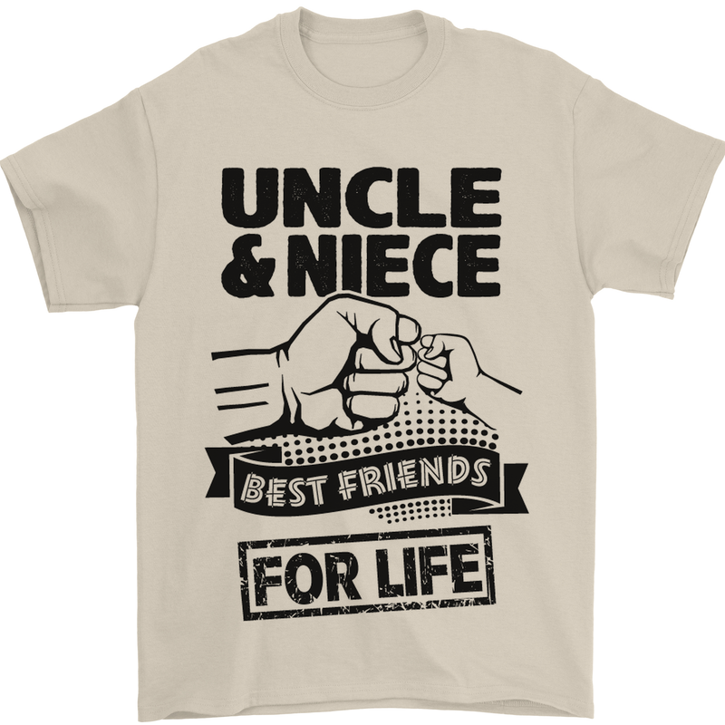 Uncle & Niece Friends for Life Funny Day Mens T-Shirt Cotton Gildan Sand