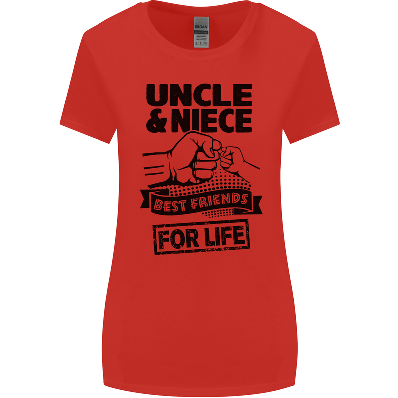 Uncle & Niece Friends for Life Funny Day Womens Wider Cut T-Shirt Red