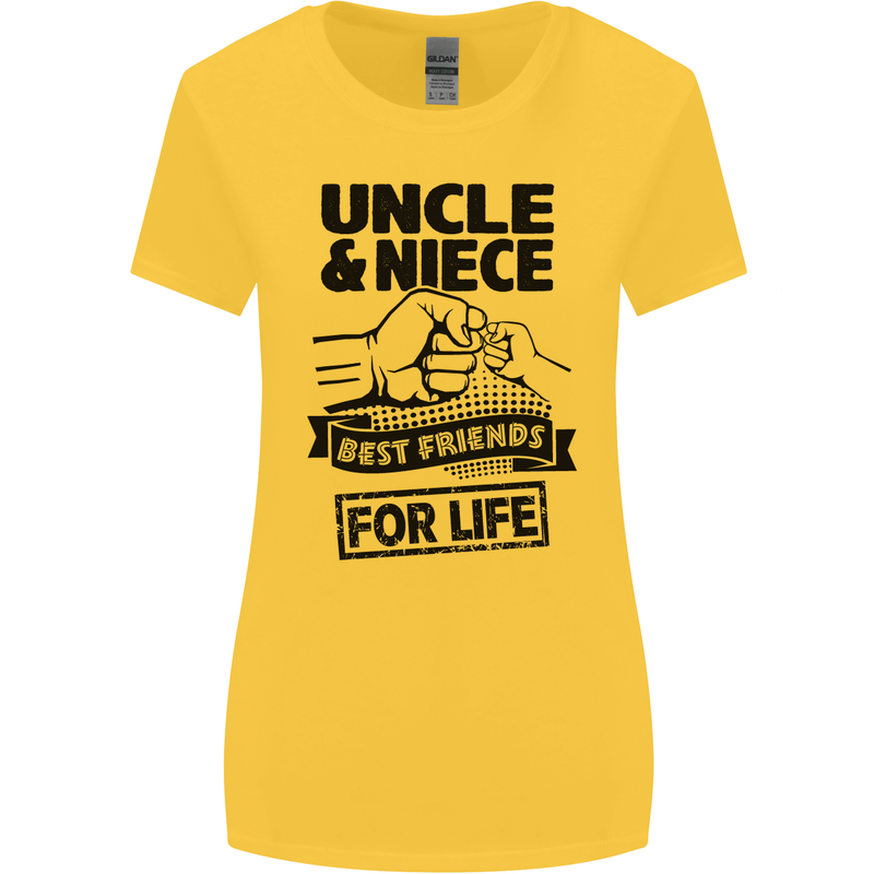 Uncle & Niece Friends for Life Funny Day Womens Wider Cut T-Shirt Yellow