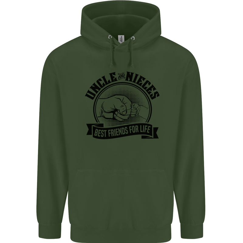 Uncle & Nieces Best Friends Uncle's Day Childrens Kids Hoodie Forest Green