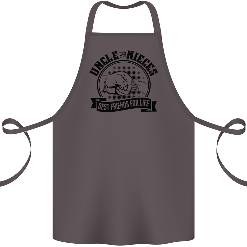 Uncle & Nieces Best Friends Uncle's Day Cotton Apron 100% Organic Dark Grey