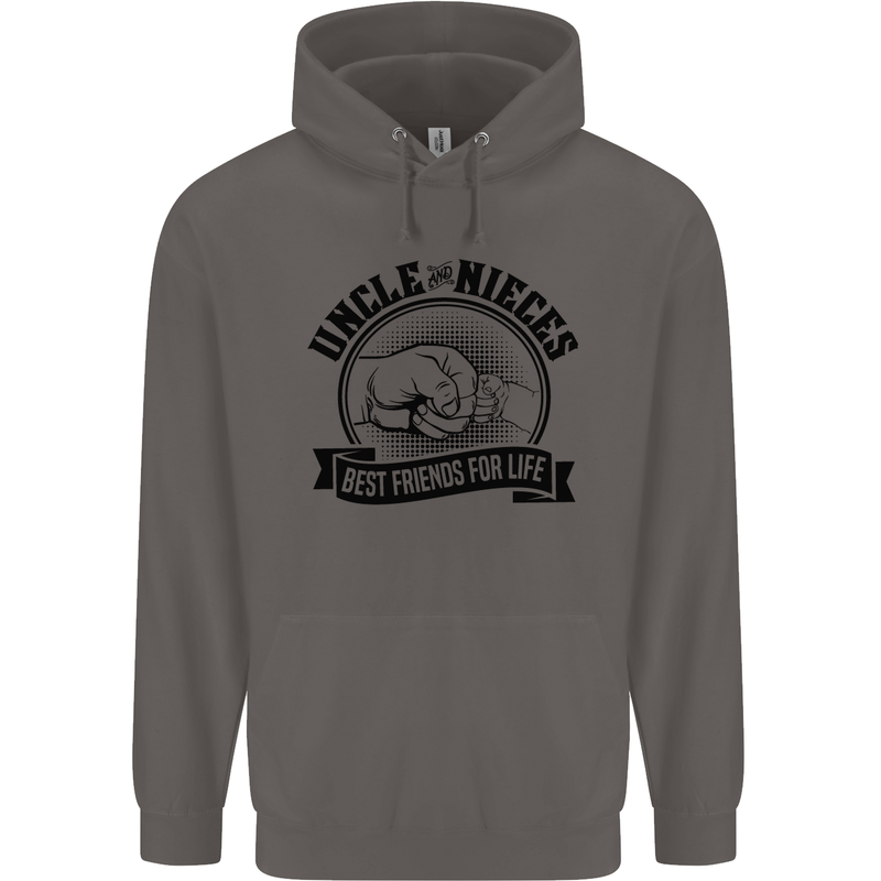 Uncle & Nieces Best Friends Uncle's Day Mens 80% Cotton Hoodie Charcoal