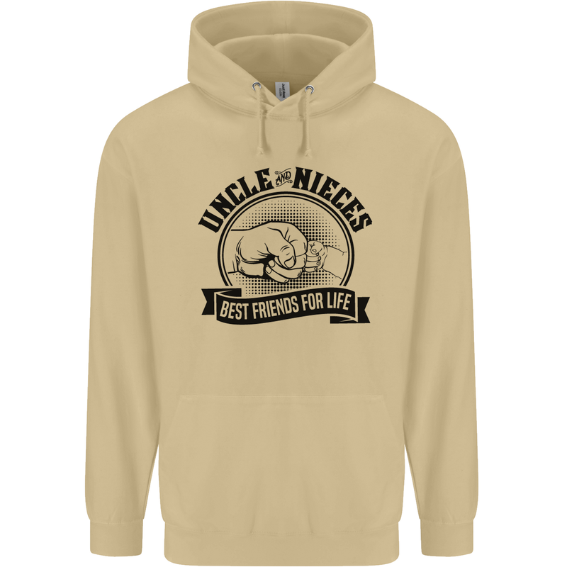 Uncle & Nieces Best Friends Uncle's Day Mens 80% Cotton Hoodie Sand