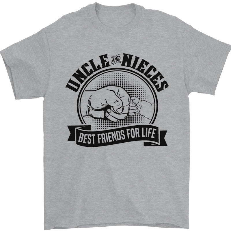 Uncle & Nieces Best Friends Uncle's Day Mens T-Shirt Cotton Gildan Sports Grey