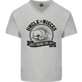 Uncle & Nieces Best Friends Uncle's Day Mens V-Neck Cotton T-Shirt Sports Grey