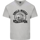 Uncle & Nieces Best Friends Uncle's Day Mens V-Neck Cotton T-Shirt Sports Grey