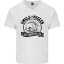 Uncle & Nieces Best Friends Uncle's Day Mens V-Neck Cotton T-Shirt White