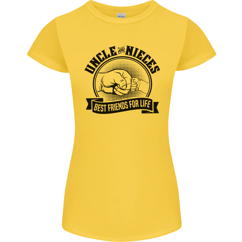 Uncle & Nieces Best Friends Uncle's Day Womens Petite Cut T-Shirt Yellow