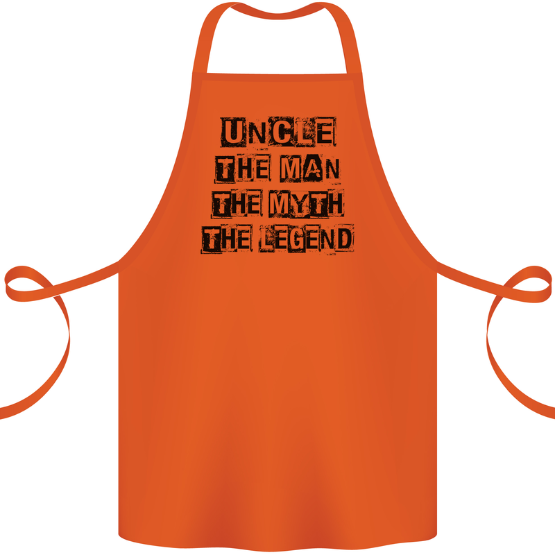 Uncle the Man the Myth the Legend Cotton Apron 100% Organic Orange