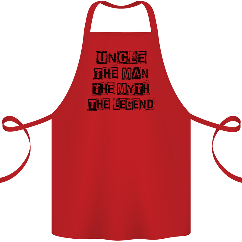 Uncle the Man the Myth the Legend Cotton Apron 100% Organic Red