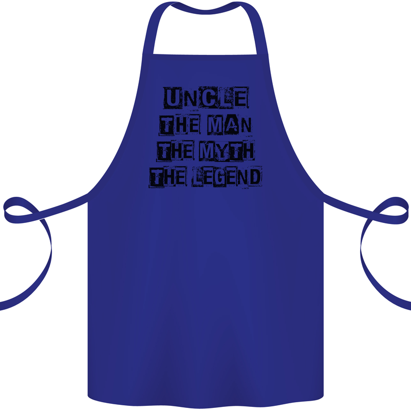 Uncle the Man the Myth the Legend Cotton Apron 100% Organic Royal Blue