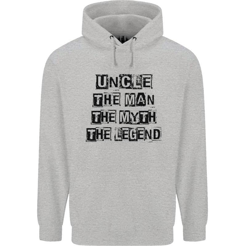 Uncle the Man the Myth the Legend Mens 80% Cotton Hoodie Sports Grey